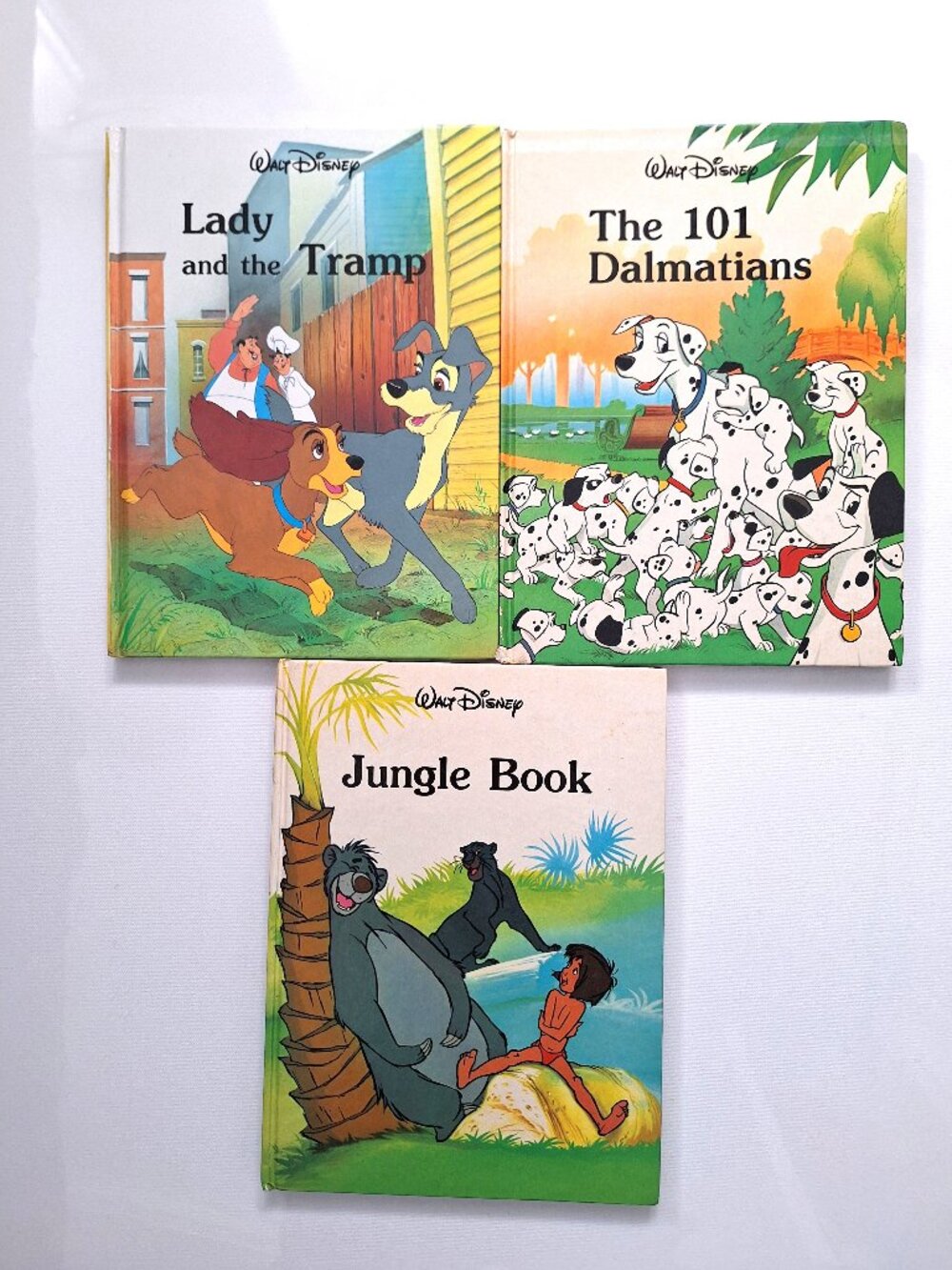 Disney Hard Cover Books 101 Dalmatians, The Jungle Book & Lady and The Tramp